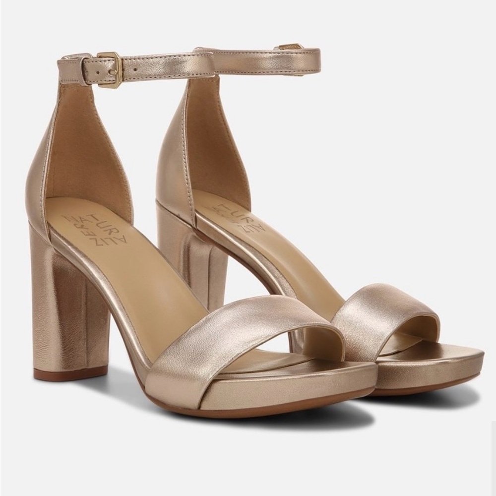 Naturalizer “Joy” gold/bronze Ankle Strap Heels